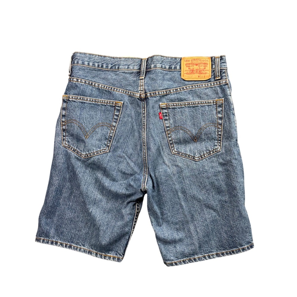 Vintage Levi's 505 Denim Jean Shorts Mens 34 Blue Regular Fit Mid Wash